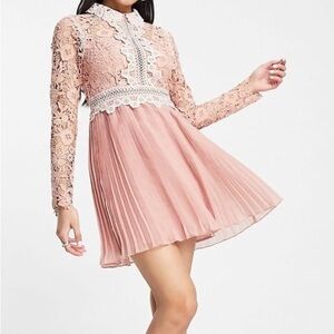 ASOS DESIGN lace mini dress with keyhole back